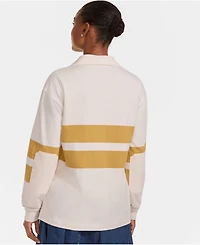 Lands' End Men's Long Sleeve Rugged Rugby Embroidered Polo