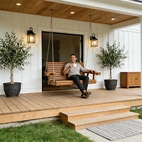 Mega Casa 2-Seater 4.5 Ft Large Wooden Porch Swing for Outdoor Patio Garden