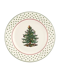 Spode Christmas Tree Polka Dot Dessert Plates, Set of 4