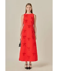 English Factory Women's Bow Detailed Sleeveless Midi Dress