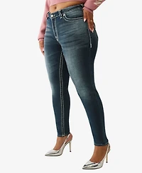 True Religion Plus Jennie Mid Rise Skinny Super T Flap Jeans