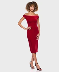 B Darlin Juniors' Off-The-Shoulder Midi Dress
