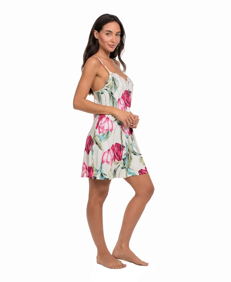 Linea Donatella Women's Tulip Garden Print Knit Chemise