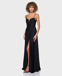 B Darlin Juniors' Sleeveless V-Neck Jersey Gown, Created for Macy's