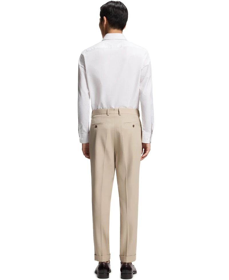 Boss by Hugo Men's Virgin Wool Cotton Tapered-Fit Pants