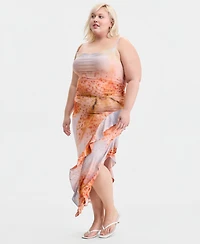 Bar Iii Trendy Plus Ruffled Maxi Dress, Macy's Exclusive