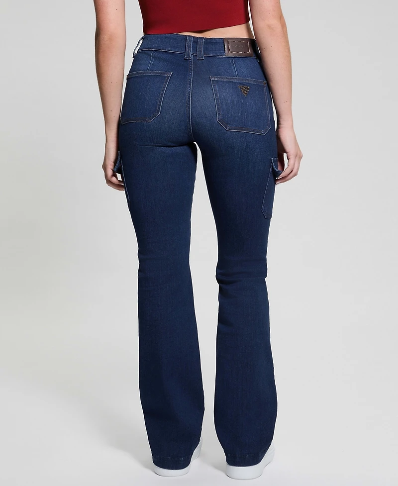 Guess Women's Cargo Mini Bootcut Jeans