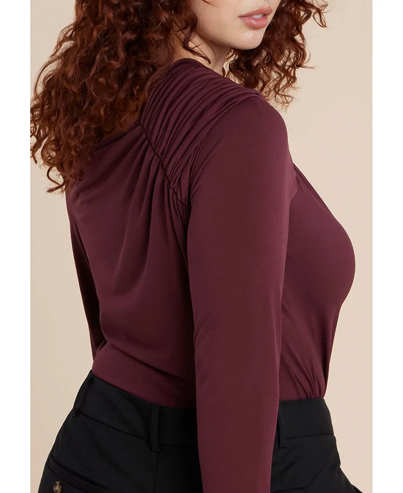 Eloquii Women's Plus Shoulder-Twist Drape Top