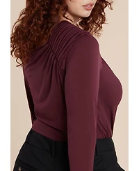 Eloquii Women's Plus Shoulder-Twist Drape Top