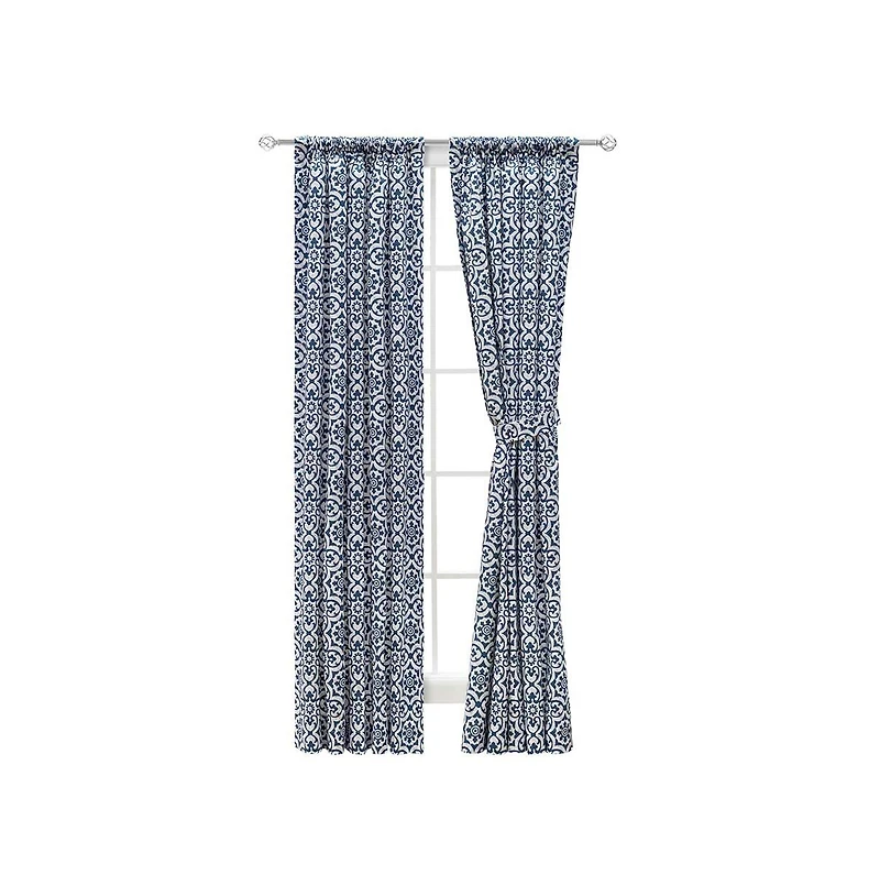 Ellis Curtain Athens Printed Tile Design on a Ground 3" Rod Pocket Premium Tailored Pairs