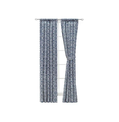 Ellis Curtain Athens Printed Tile Design on a Ground 3" Rod Pocket Premium Tailored Pairs