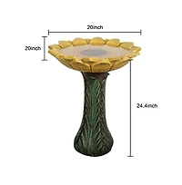 SunJet 24.4” Tall Outdoor Concrete Bird Bath