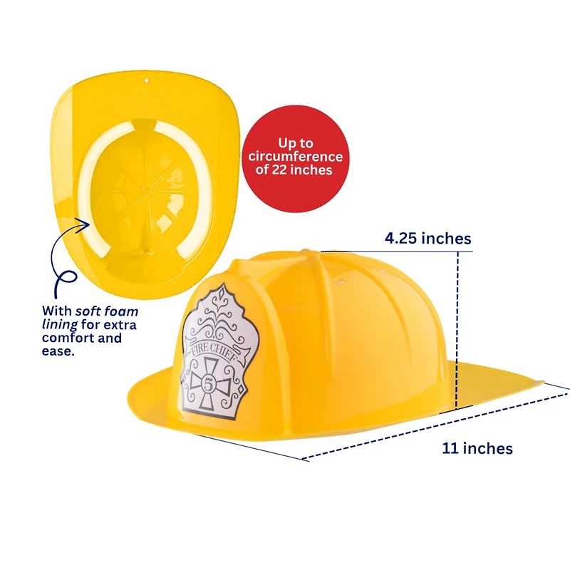 Dress Up America Yellow Fire Fighter Helmet - Kids