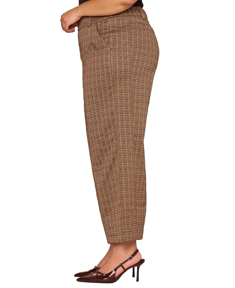 Democracy Plus Plaid Wide-Leg Pants