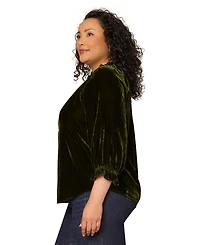 Democracy Plus Embroidery Detail 3/4-Sleeve Top