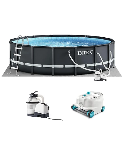 Intex Ultra Xtr 16ft x 48in Round Above Ground Pool Set w/ Pump & Robot Vacuum