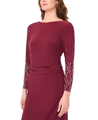 Msk Women's Long-Sleeve Crewneck Dress