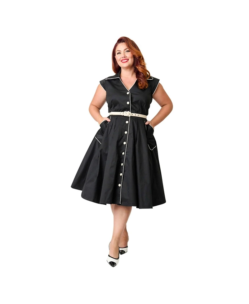 Unique Vintage Plus Shirt Swing Dress