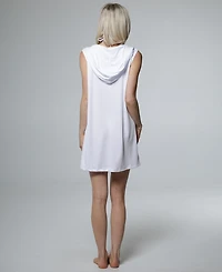 J Valdi Women's Sleeveless Zip-Up Swim Hoodie