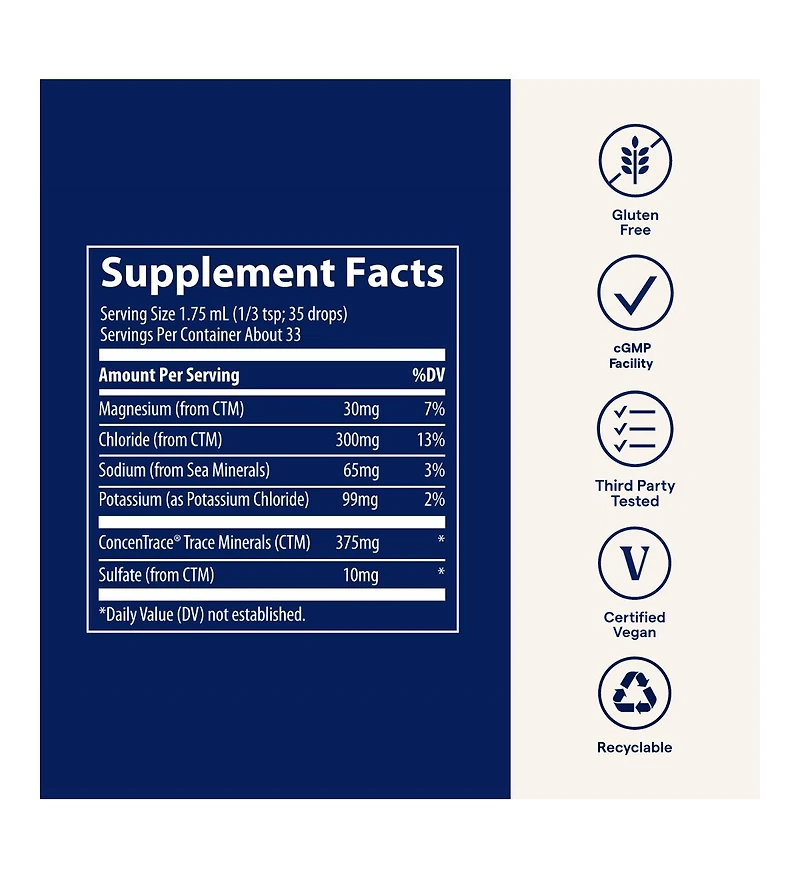 Trace Minerals Liquid Ionic Potassium Dietary Supplement | 99 mg Potassium Powered by Concentrace Electrolytes | Supports Hydration, Energy, & Normal
