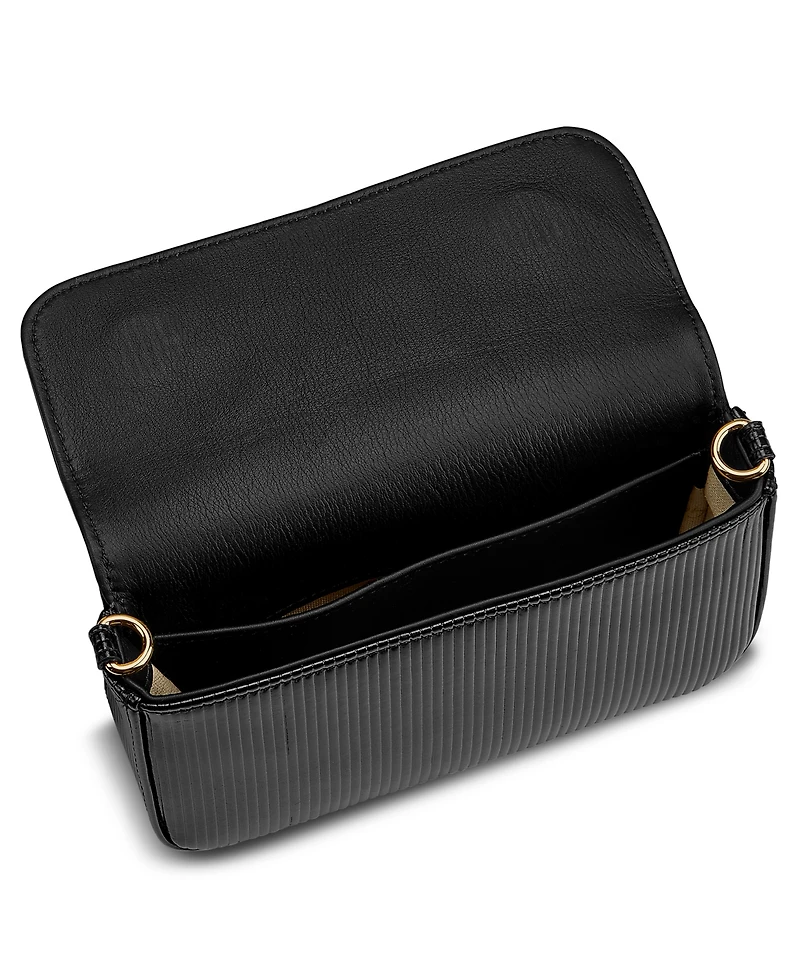 GiGi New York Twiggy Embossed Stripe Leather Shoulder Bag