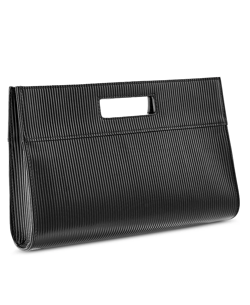 GiGi New York Remy Embossed Stripe Leather Clutch