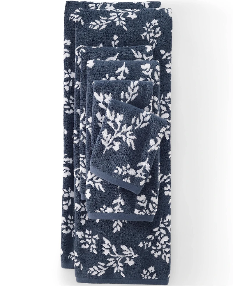 Lands' End Cotton Jacquard 6-Piece Bath Towel Set