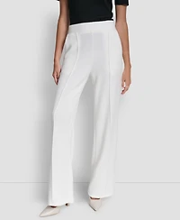 Dkny Women's Knit Pull-On Wide-Leg Pants
