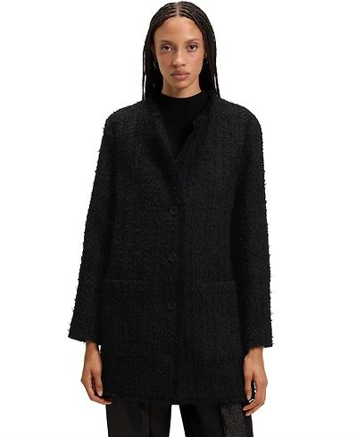 Boss by Hugo Women's Velvet Tweed Oversized-Fit Blazer