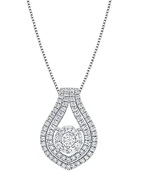 Macy's White Diamond Pendant Necklace (1 ct. t.w.) in 10k White Gold