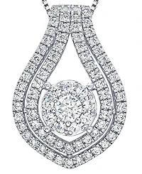 Macy's White Diamond Pendant Necklace (1 ct. t.w.) in 10k White Gold