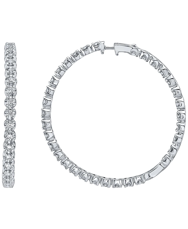 Macy's White Diamond Earrings (2 ct. t.w.) in 10k White Gold