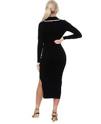 Alexia Admor Women's Tatiana Fully Knit Collar Surplice Midi Dress