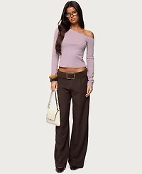 Edikted Women's Emmiline Lacey Off Shoulder Top