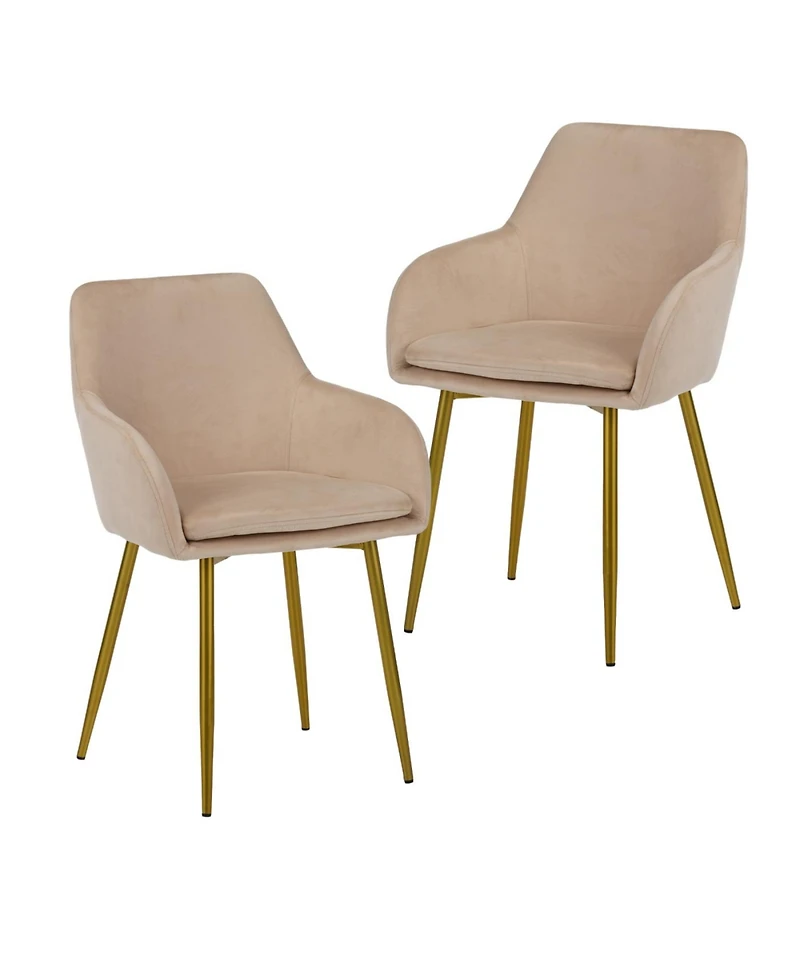 Streamdale Furniture Streamdale Velvet Dining Chair Set (2-Piece) - Beige