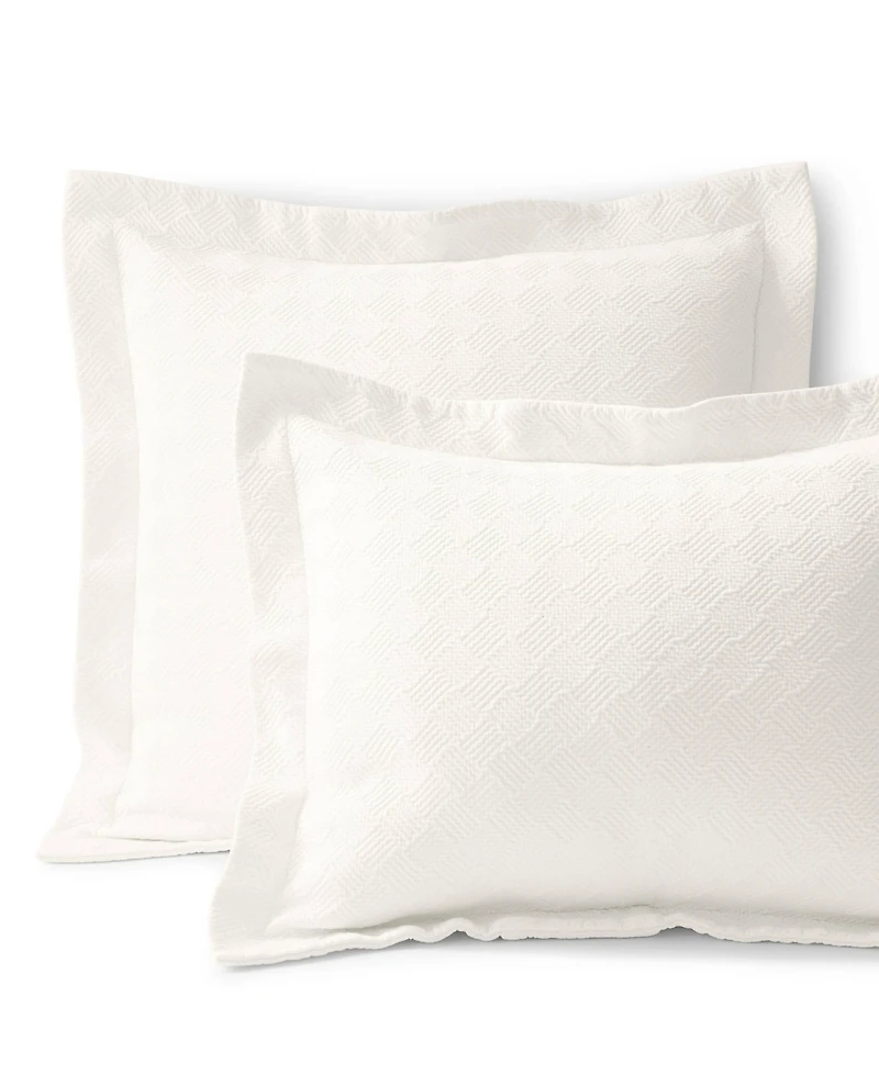 Lands' End Basketweave Cotton Matelasse Pillow Sham