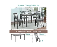 Casainc 5-Piece Modern Dining Set with Rectangular Wood Table and 4 Upholstered Chairs