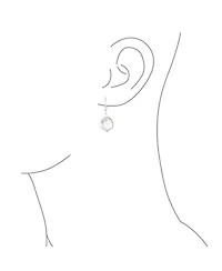 Bling Jewelry Baroque Irregular Round Coin Shaped White Biwa Pearl Dangle Earrings Sterling Silver Lever back