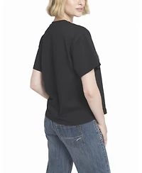 Elle Collection Women's Logo Foil Printed Tee Graphic T-Shirt