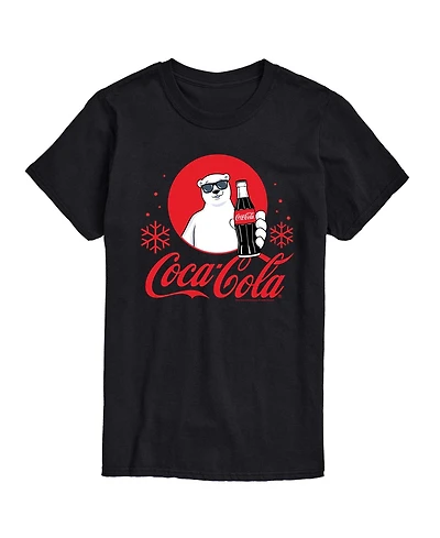 Airwaves Men's Coca-Cola Polar Bear Snowflakes Crewneck Graphic T-Shirt