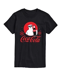 Airwaves Men's Coca-Cola Polar Bear Snowflakes Crewneck Graphic T-Shirt