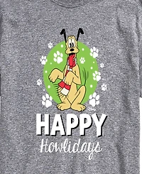 Airwaves Men's Happy Howlidays Pluto Short-Sleeve Graphic T-Shirt