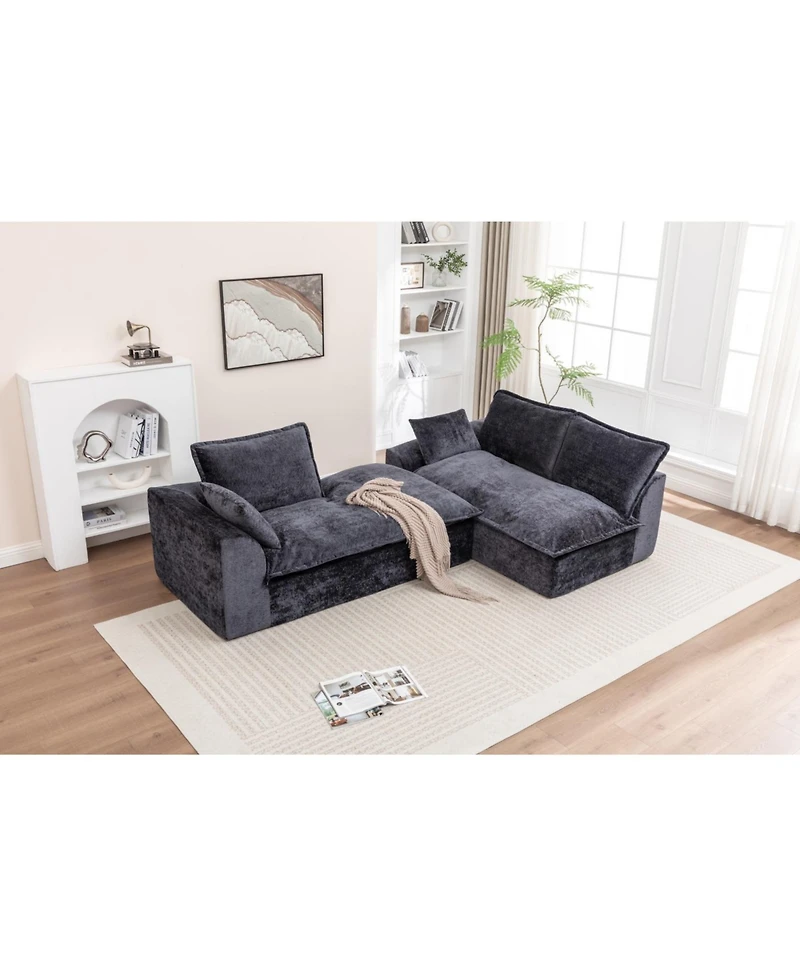 Streamdale Furniture Streamdale 103" Cloud Sectional Couch with L-Shape Chaise, Modern Modular Sofa