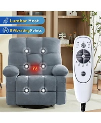 Streamdale Furniture Streamdale Massage Swivel Recliner Chair with Vibration, Heating, Usb Port
