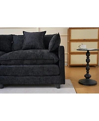 Streamdale Modern L-Shaped Cloud Couch with Ottoman - 4-Seat Chenille Sofa