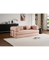 Streamdale Furniture Streamdale Convertible Sleeper Sofa Bed with Pillow (Pink