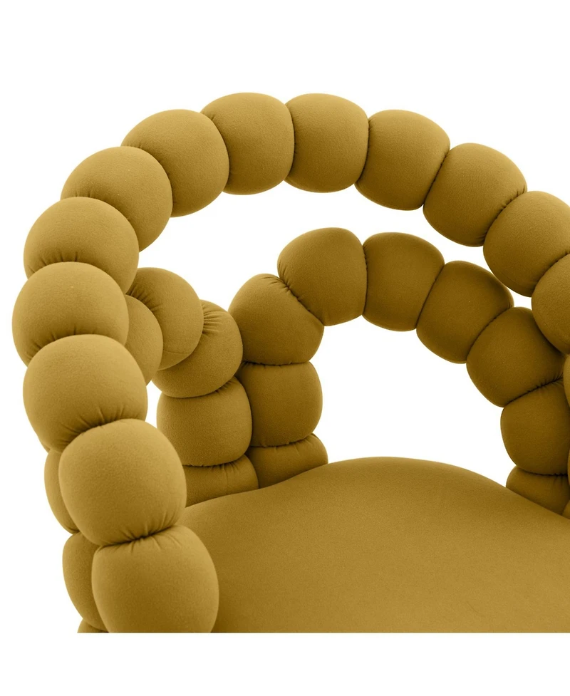 Streamdale Set of 2 Yellow Velvet Dining Chairs with Gold Legs