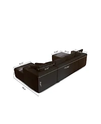 Streamdale Cloud Modular Sectional Sofa with Ottoman, Modern U Shaped Couch