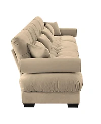 Streamdale Furniture Streamdale Super Comfort Oversized Modular Velvet Sectional Sofa Couch with Ottoman