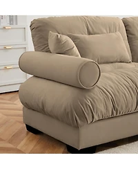 Streamdale Furniture Streamdale U-Shaped Sectional Sofa Cloud Couch with Movable Ottomans, Convertible 4 Seater